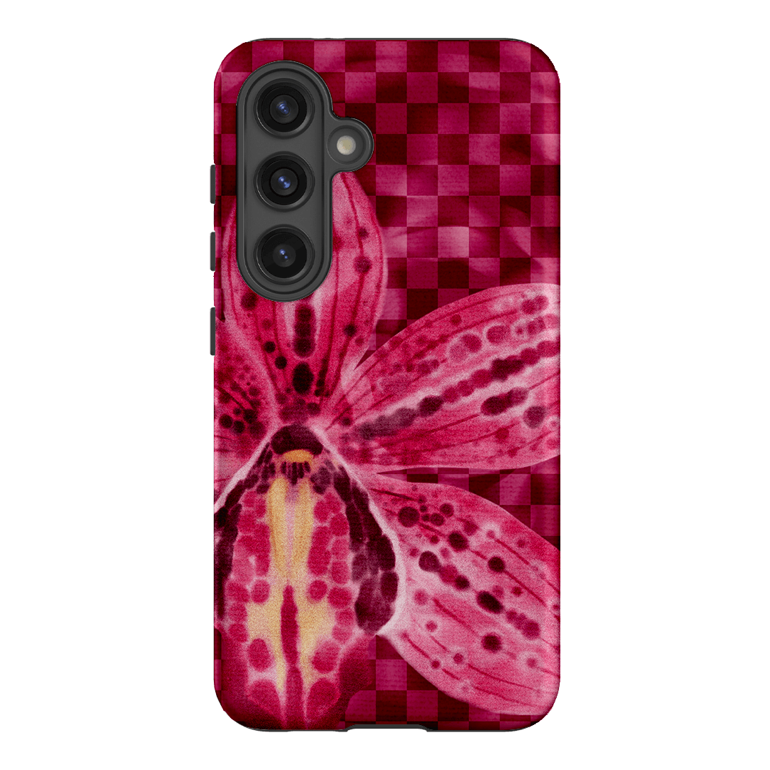 Check Orchid Printed Phone Cases Samsung Galaxy S24 / Armoured by Sally Hungerford - The Dairy