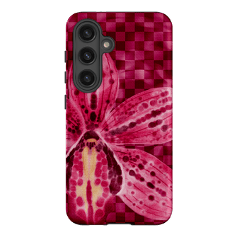 Check Orchid Printed Phone Cases Samsung Galaxy S24 / Armoured by Sally Hungerford - The Dairy