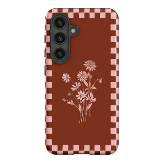 Dahlia Check Printed Phone Cases Samsung Galaxy S24 / Armoured by Typoflora - The Dairy