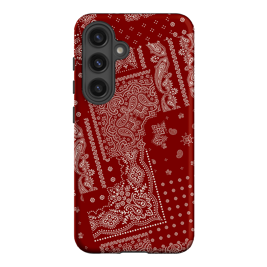 Paisley Crimson Printed Phone Cases Samsung Galaxy S24 / Armoured by The Dairy - The Dairy