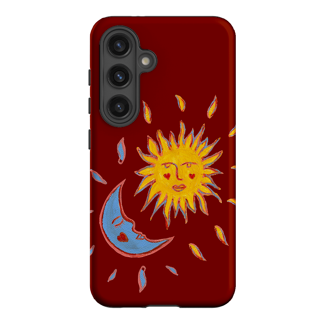Sun & Moon Red Printed Phone Cases Samsung Galaxy S24 / Armoured by BG. Studio - The Dairy