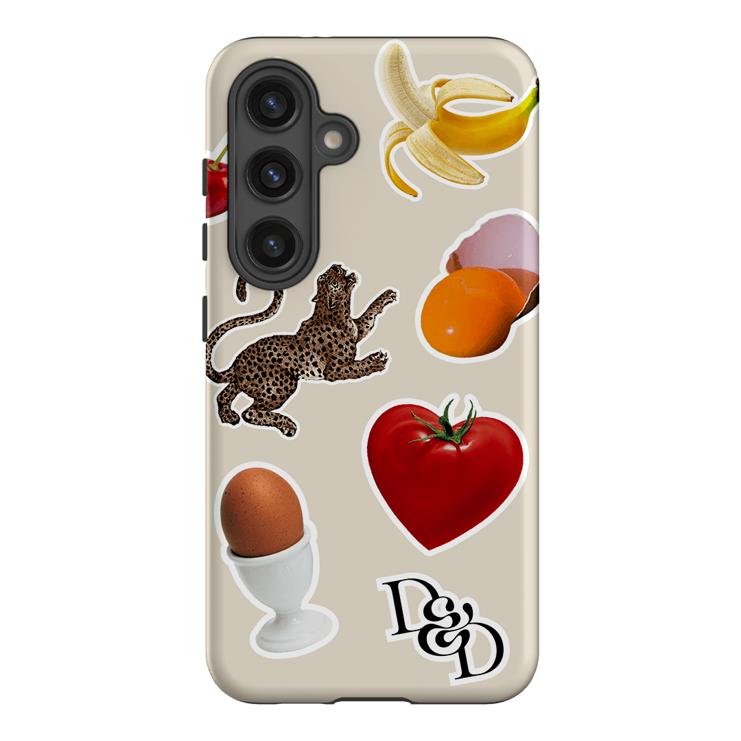 Sunday Stickers Cream Printed Phone Cases Samsung Galaxy S24 / Armoured by Desmond & Dempsey - The Dairy
