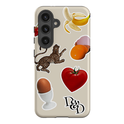 Sunday Stickers Cream Printed Phone Cases Samsung Galaxy S24 / Armoured by Desmond & Dempsey - The Dairy