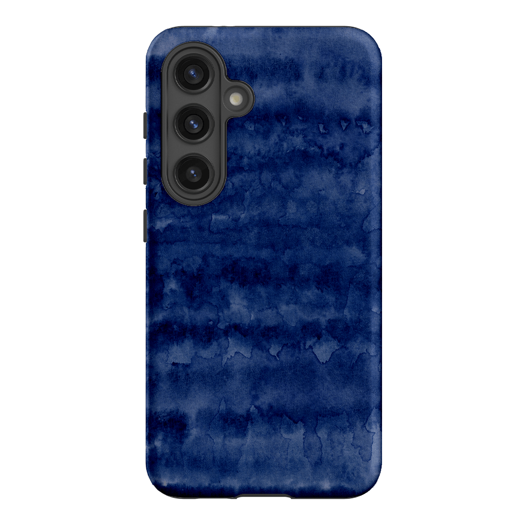 Watercolour Stripes Navy Printed Phone Cases Samsung Galaxy S24 / Armoured by The Dairy - The Dairy