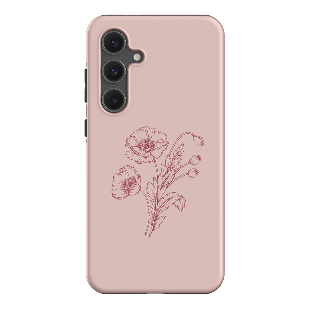 Blush Poppies Printed Phone Cases Samsung Galaxy S24 FE / Armoured by Typoflora - The Dairy