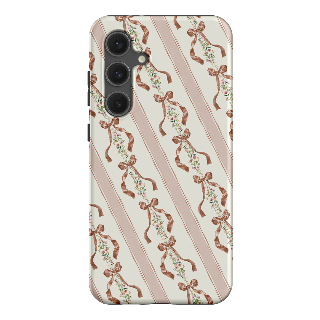 Bow Stripe Printed Phone Cases Samsung Galaxy S24 FE / Armoured by Veronica Tucker - The Dairy