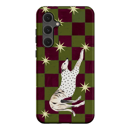Check Greyhound Green Printed Phone Cases Samsung Galaxy S24 FE / Armoured by Lisa Hu - The Dairy