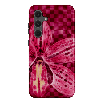 Check Orchid Printed Phone Cases Samsung Galaxy S24 FE / Armoured by Sally Hungerford - The Dairy