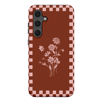 Dahlia Check Printed Phone Cases Samsung Galaxy S24 FE / Armoured by Typoflora - The Dairy