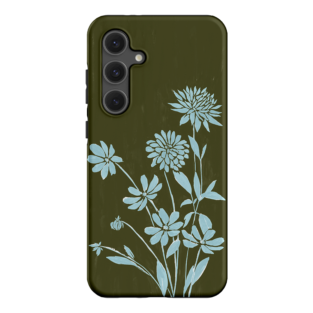 Dahlia Khaki Printed Phone Cases Samsung Galaxy S24 FE / Armoured by Typoflora - The Dairy