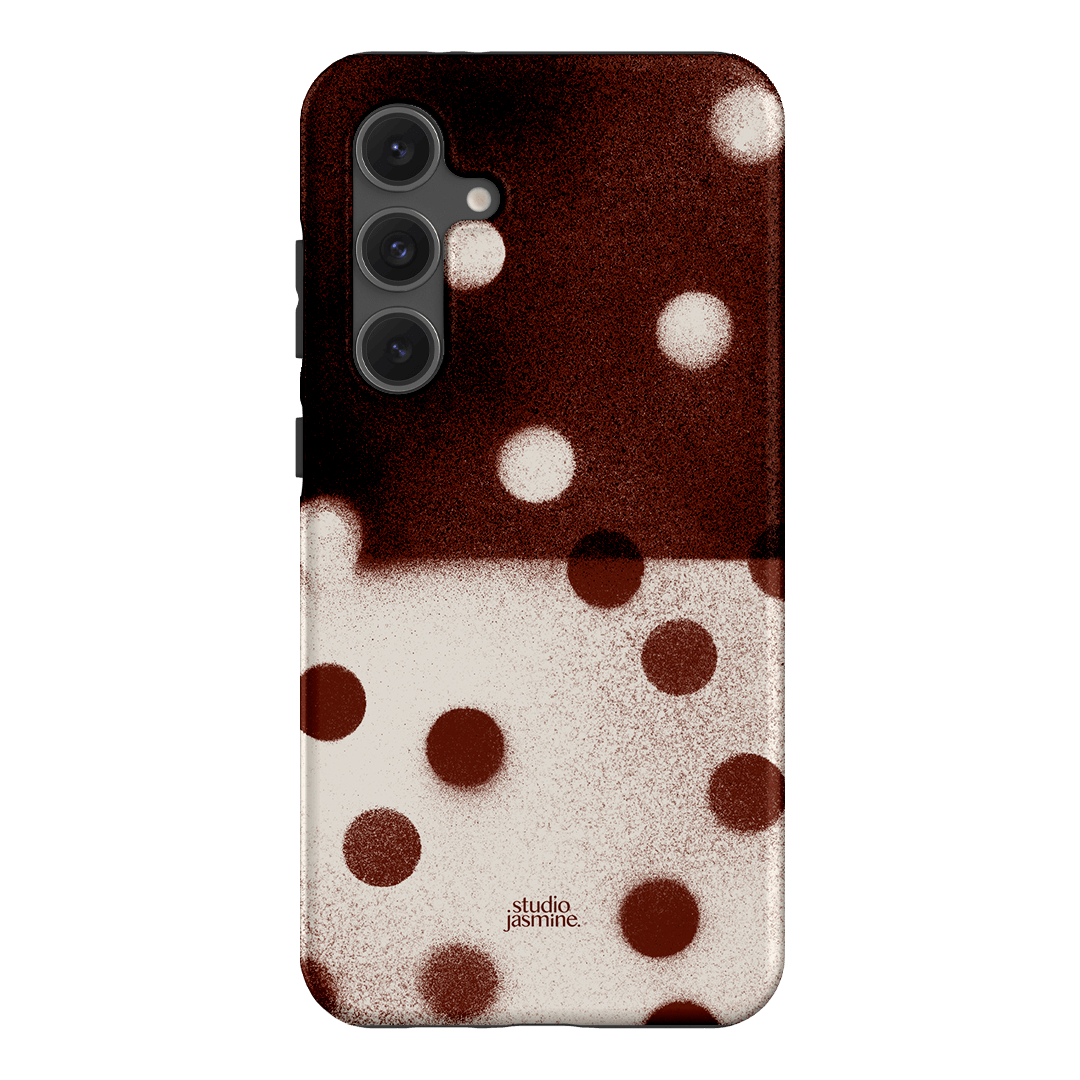 Espresso Polka Dot Printed Phone Cases Samsung Galaxy S24 FE / Armoured by Jasmine Dowling - The Dairy