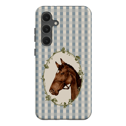 Gingham Horse Printed Phone Cases Samsung Galaxy S24 FE / Armoured by Kasiags Art - The Dairy
