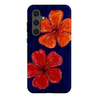 Hibiscus Flower Deep Blue Printed Phone Cases Samsung Galaxy S24 FE / Armoured by BG. Studio - The Dairy