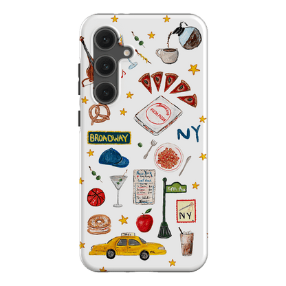 NYC White Printed Phone Cases Samsung Galaxy S24 FE / Armoured by BG. Studio - The Dairy