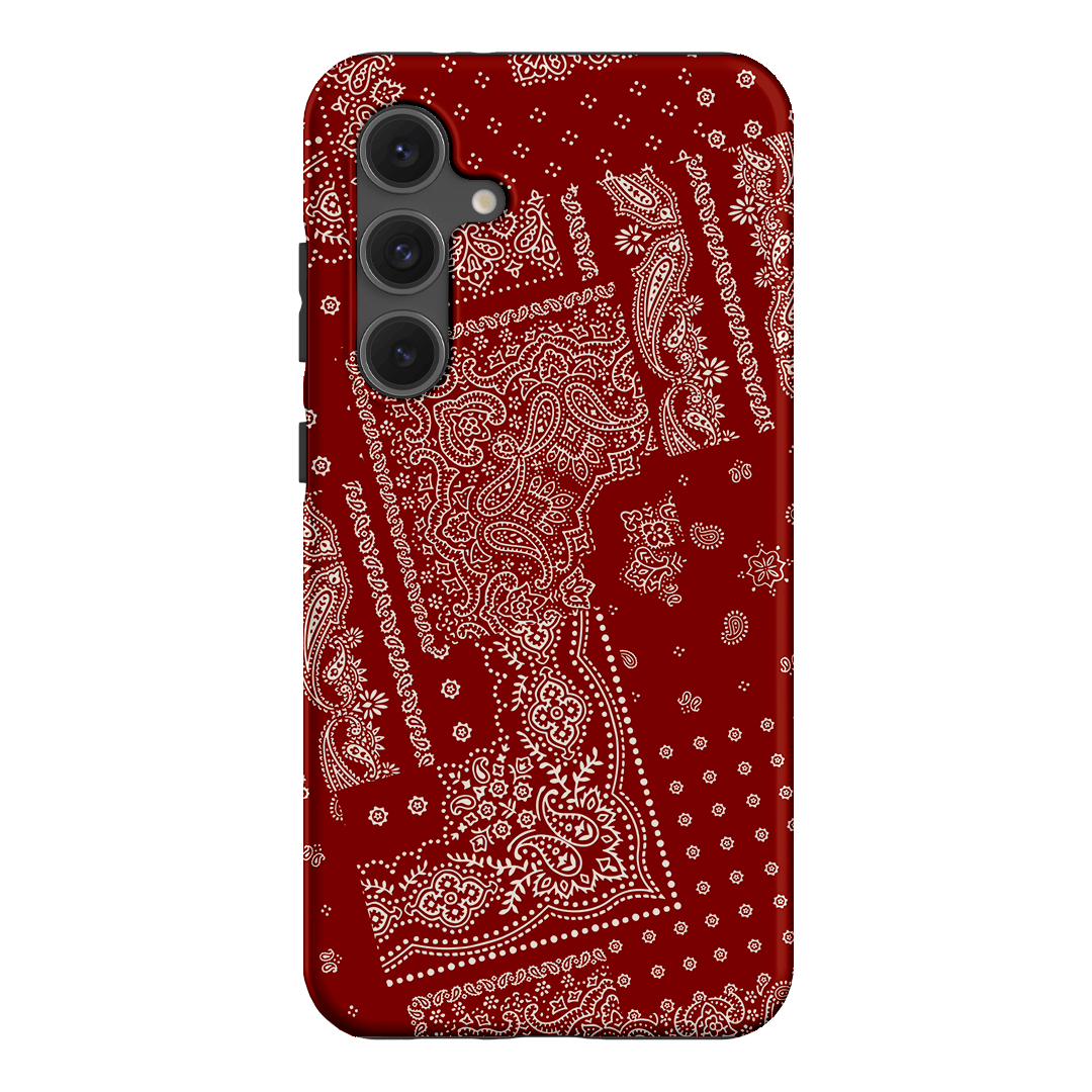 Paisley Crimson Printed Phone Cases Samsung Galaxy S24 FE / Armoured by The Dairy - The Dairy