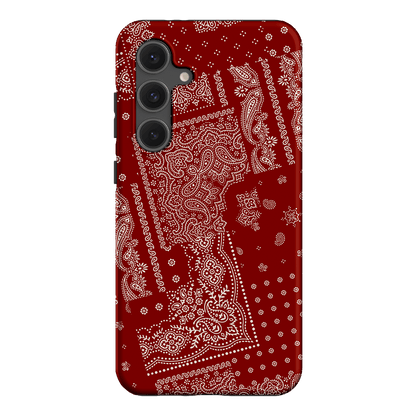 Paisley Crimson Printed Phone Cases Samsung Galaxy S24 FE / Armoured by The Dairy - The Dairy