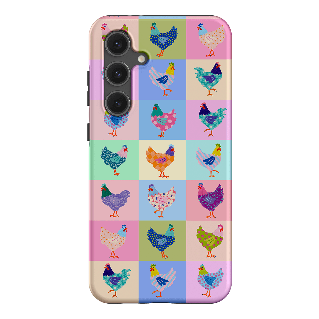 Pastel Chickens Printed Phone Cases Samsung Galaxy S24 FE / Armoured by Kayla Henley - The Dairy