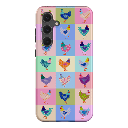 Pastel Chickens Printed Phone Cases Samsung Galaxy S24 FE / Armoured by Kayla Henley - The Dairy