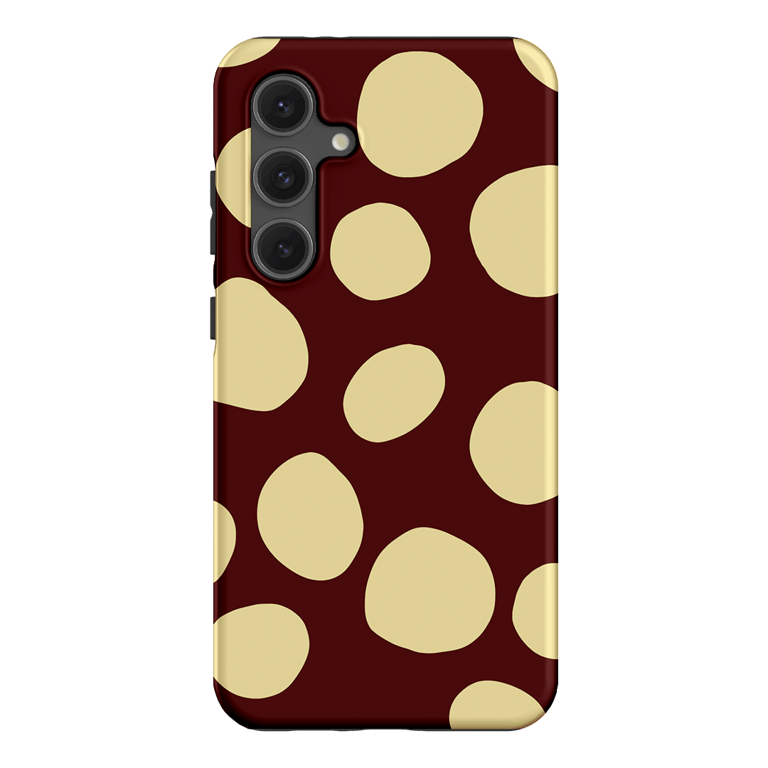 Pebbles Burgundy Butter Printed Phone Cases Samsung Galaxy S24 FE / Armoured by Veronica Tucker - The Dairy