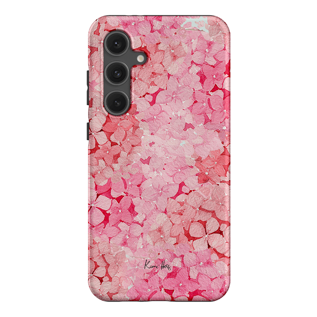 Hydrangea Pink Printed Phone Cases Samsung Galaxy S24 FE / Armoured by Kerrie Hess - The Dairy