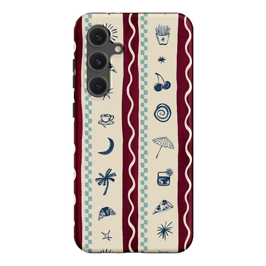 Summer Snacks Burgundy Printed Phone Cases Samsung Galaxy S24 FE / Armoured by Charlie Taylor - The Dairy