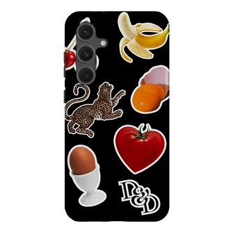 Sunday Stickers Black Printed Phone Cases Samsung Galaxy S24 FE / Armoured by Desmond & Dempsey - The Dairy