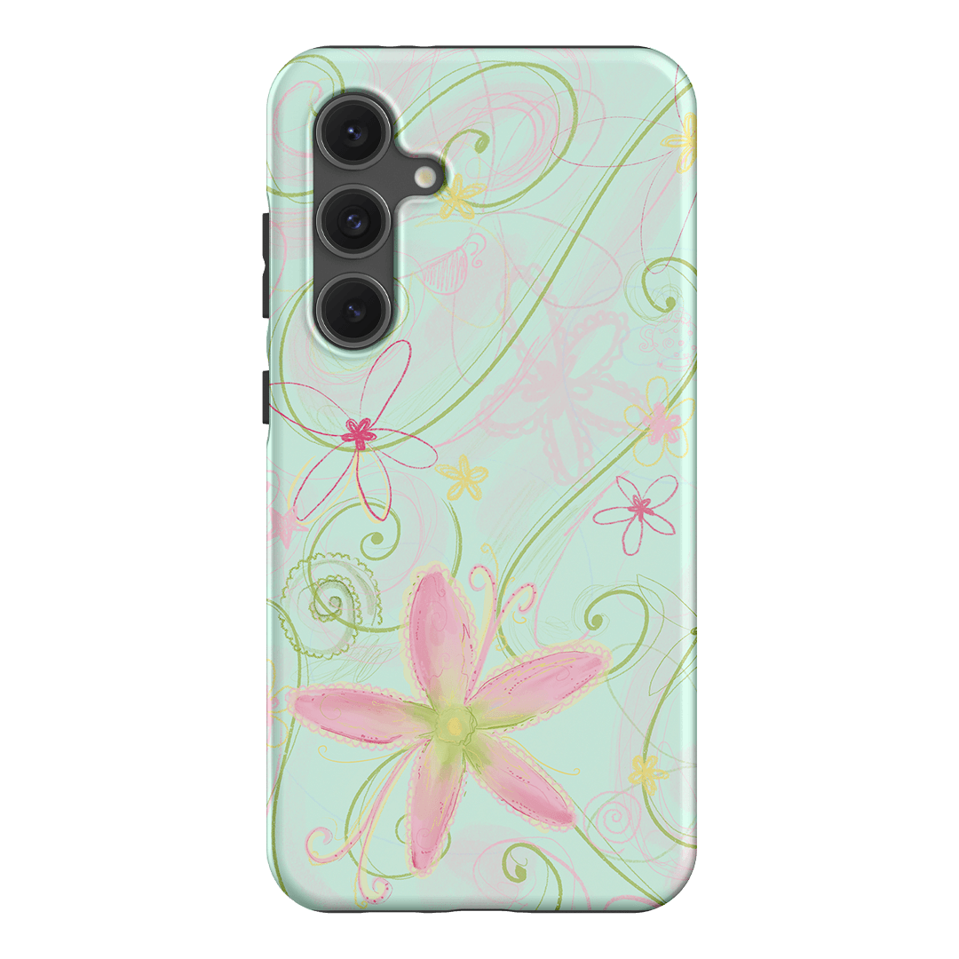Swirl Blue Printed Phone Cases Samsung Galaxy S24 FE / Armoured by Kayla Carr - The Dairy