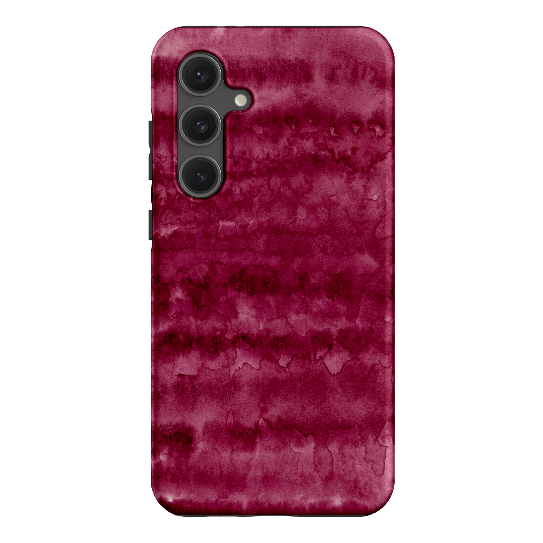Watercolour Stripes Burgundy Printed Phone Cases Samsung Galaxy S24 FE / Armoured by The Dairy - The Dairy