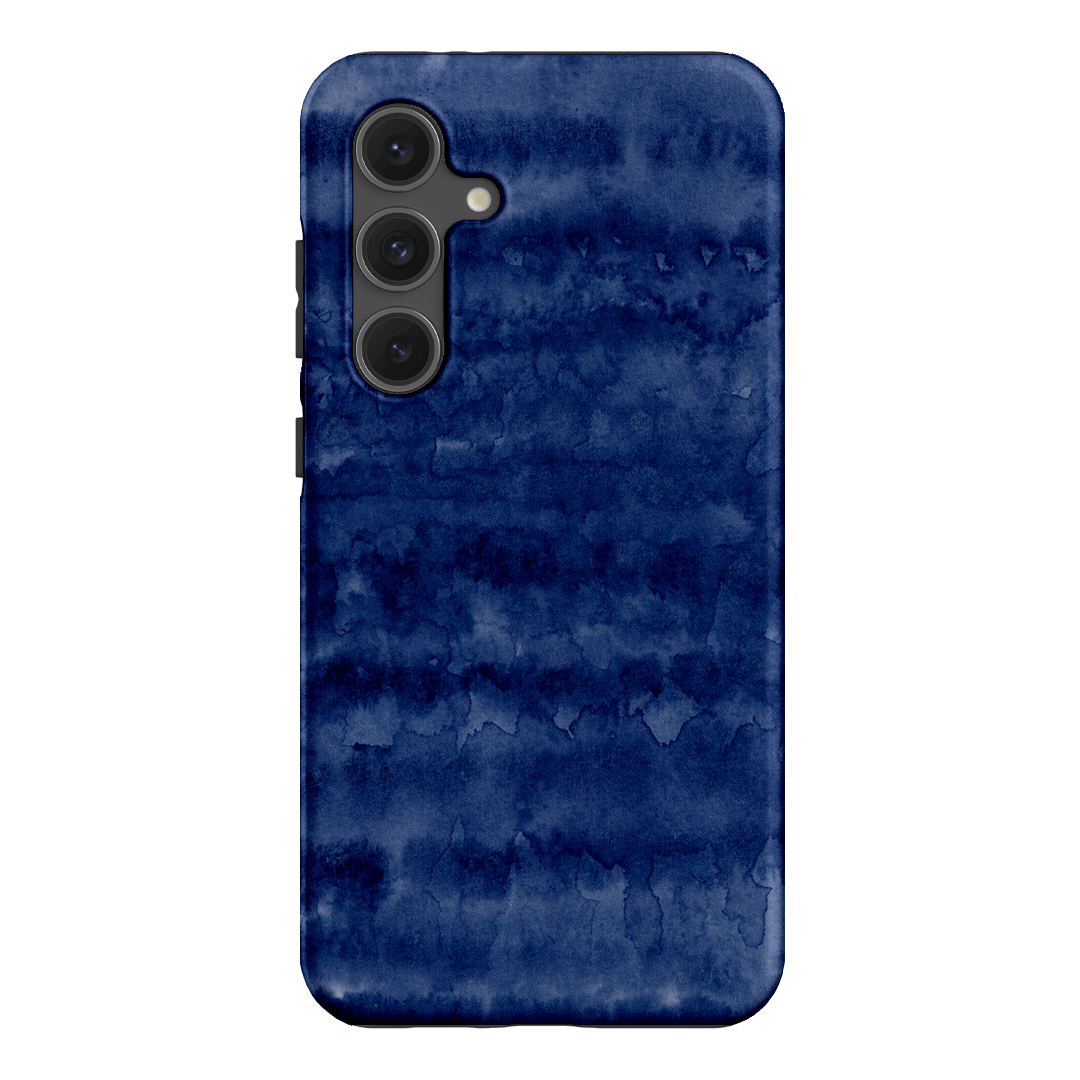 Watercolour Stripes Navy Printed Phone Cases Samsung Galaxy S24 FE / Armoured by The Dairy - The Dairy