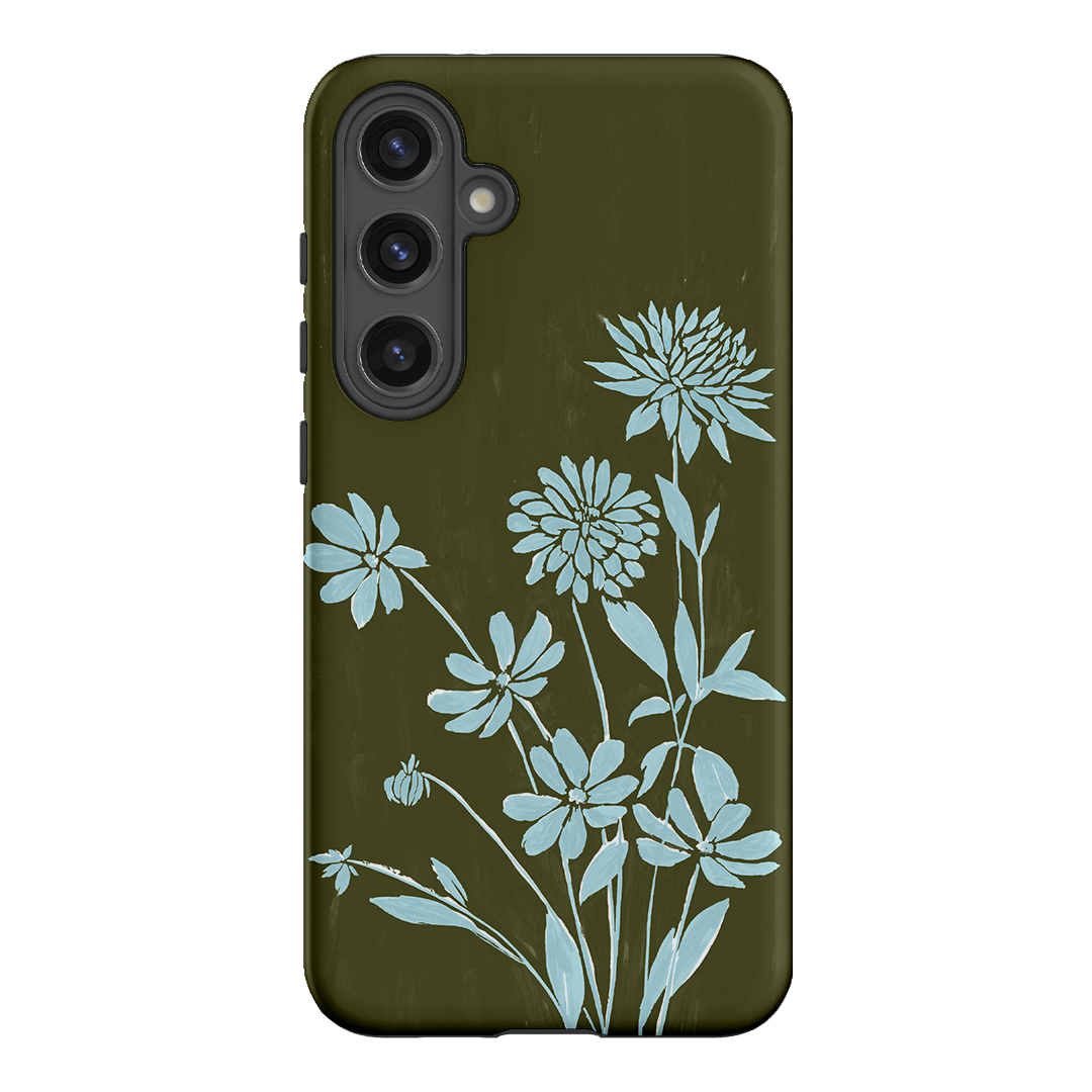 Dahlia Khaki Printed Phone Cases Samsung Galaxy S24 Plus / Armoured by Typoflora - The Dairy