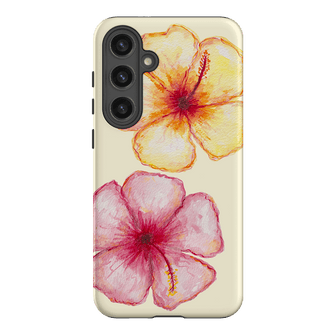 Hibiscus Flower Yellow Printed Phone Cases Samsung Galaxy S24 Plus / Armoured by BG. Studio - The Dairy