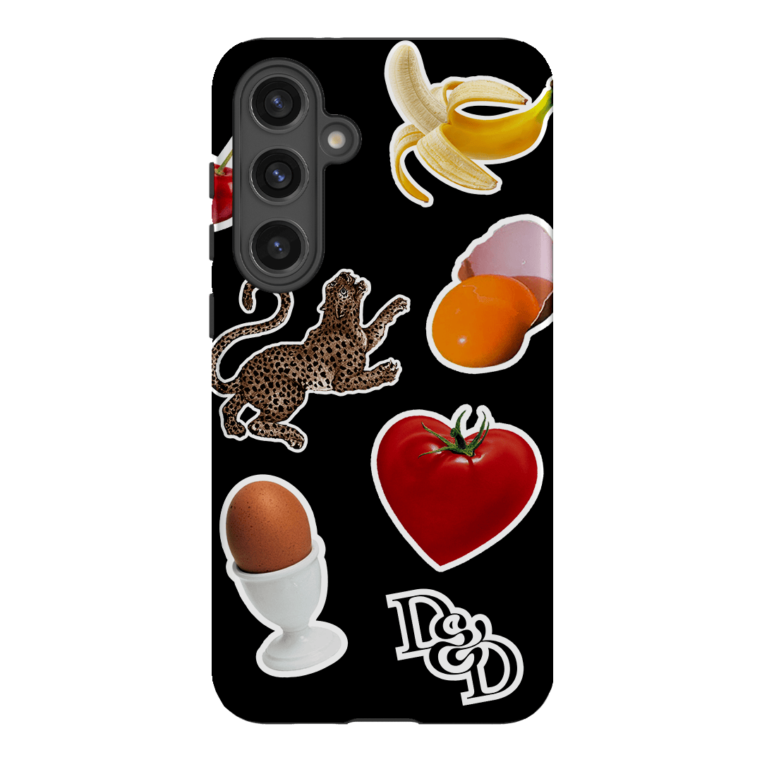 Sunday Stickers Black Printed Phone Cases Samsung Galaxy S24 Plus / Armoured by Desmond & Dempsey - The Dairy
