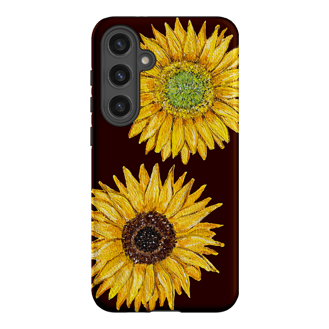 Sunflower Brown Printed Phone Cases Samsung Galaxy S24 Plus / Armoured by BG. Studio - The Dairy