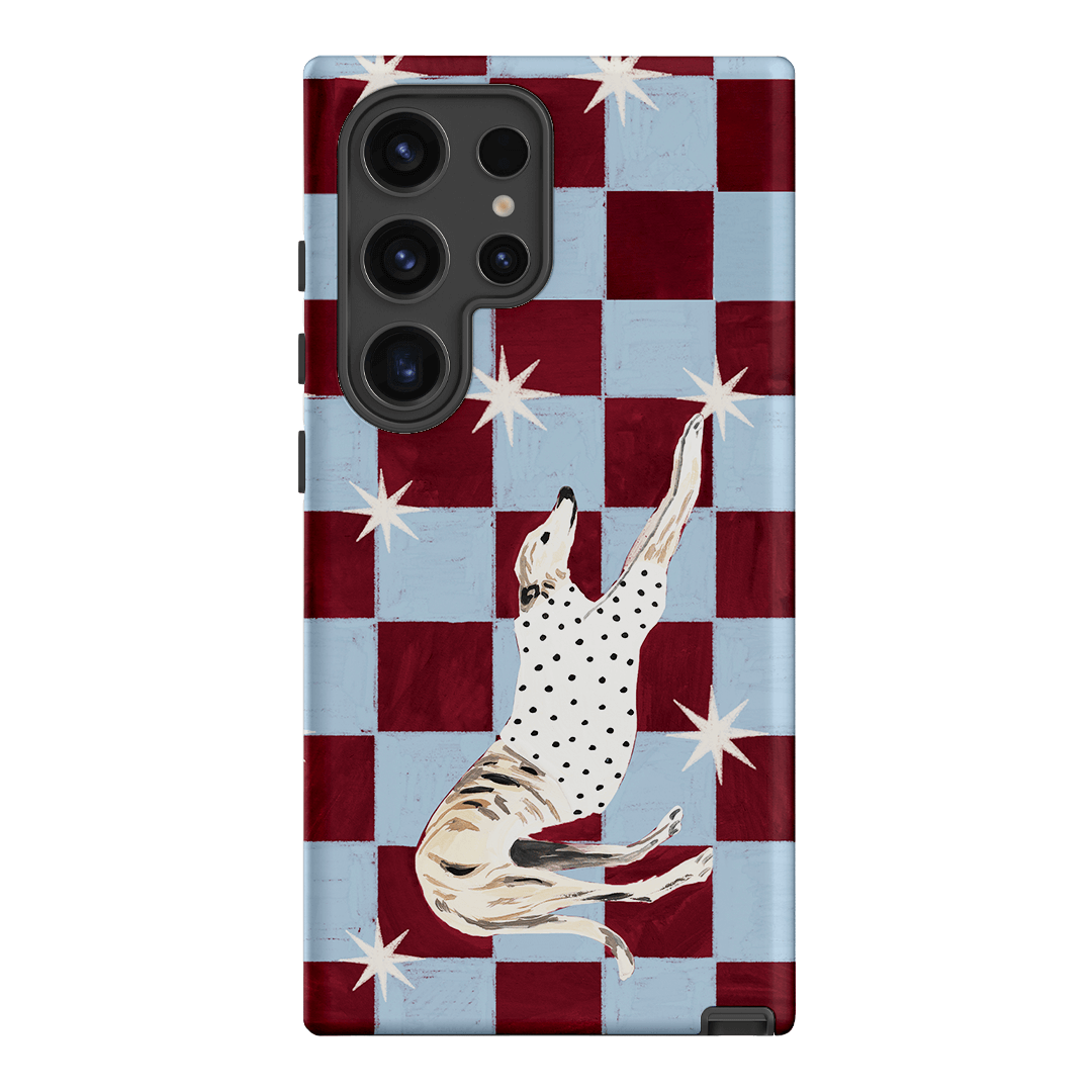 Check Greyhound Blue Printed Phone Cases Samsung Galaxy S24 Ultra / Armoured by Lisa Hu - The Dairy