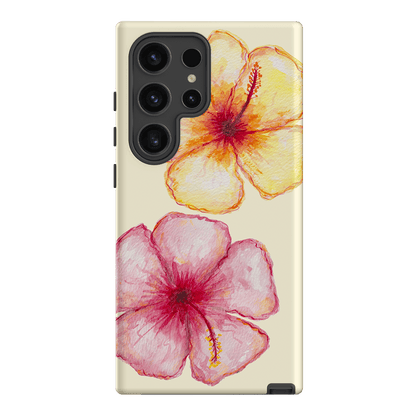 Hibiscus Flower Yellow Printed Phone Cases Samsung Galaxy S24 Ultra / Armoured by BG. Studio - The Dairy