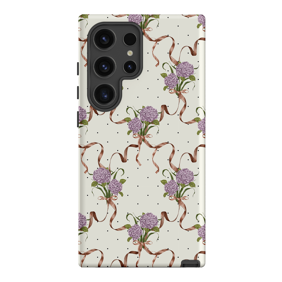Hydrangea Ribbon Printed Phone Cases Samsung Galaxy S24 Ultra / Armoured by Veronica Tucker - The Dairy