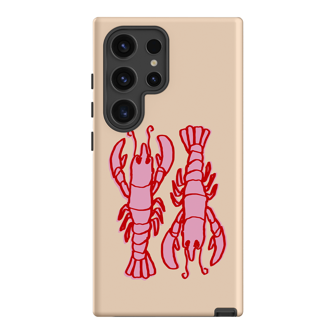 Lobster Love Peach Printed Phone Cases Samsung Galaxy S24 Ultra / Armoured by The Dairy - The Dairy