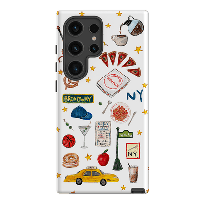 NYC White Printed Phone Cases Samsung Galaxy S24 Ultra / Armoured by BG. Studio - The Dairy