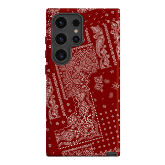 Paisley Crimson Printed Phone Cases Samsung Galaxy S24 Ultra / Armoured by The Dairy - The Dairy