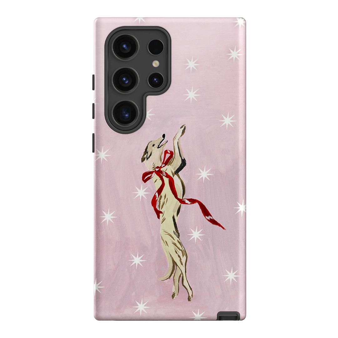 Pink Bow Hound Printed Phone Cases Samsung Galaxy S24 Ultra / Armoured by Lisa Hu - The Dairy