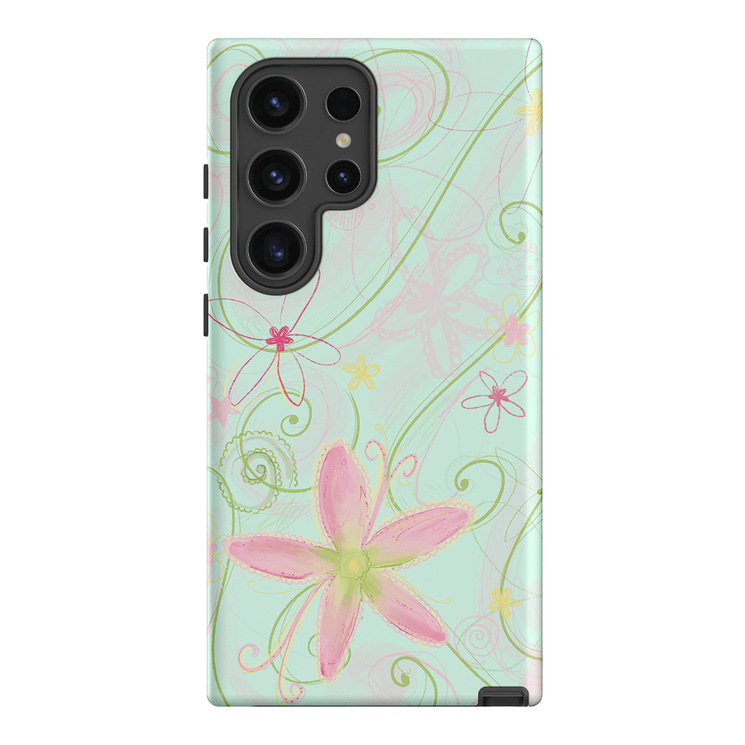 Swirl Blue Printed Phone Cases Samsung Galaxy S24 Ultra / Armoured by Kayla Carr - The Dairy