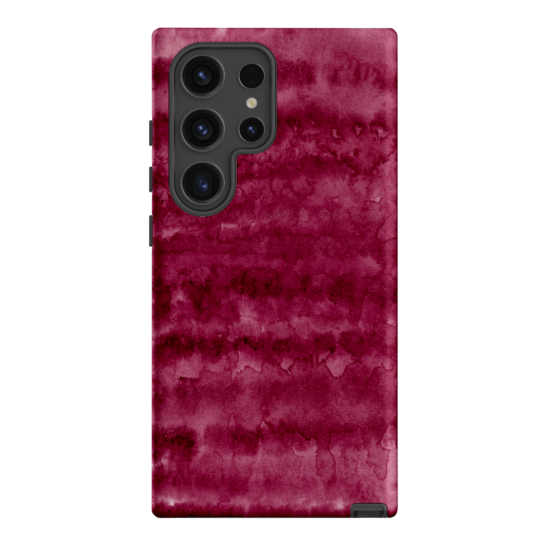Watercolour Stripes Burgundy Printed Phone Cases Samsung Galaxy S24 Ultra / Armoured by The Dairy - The Dairy