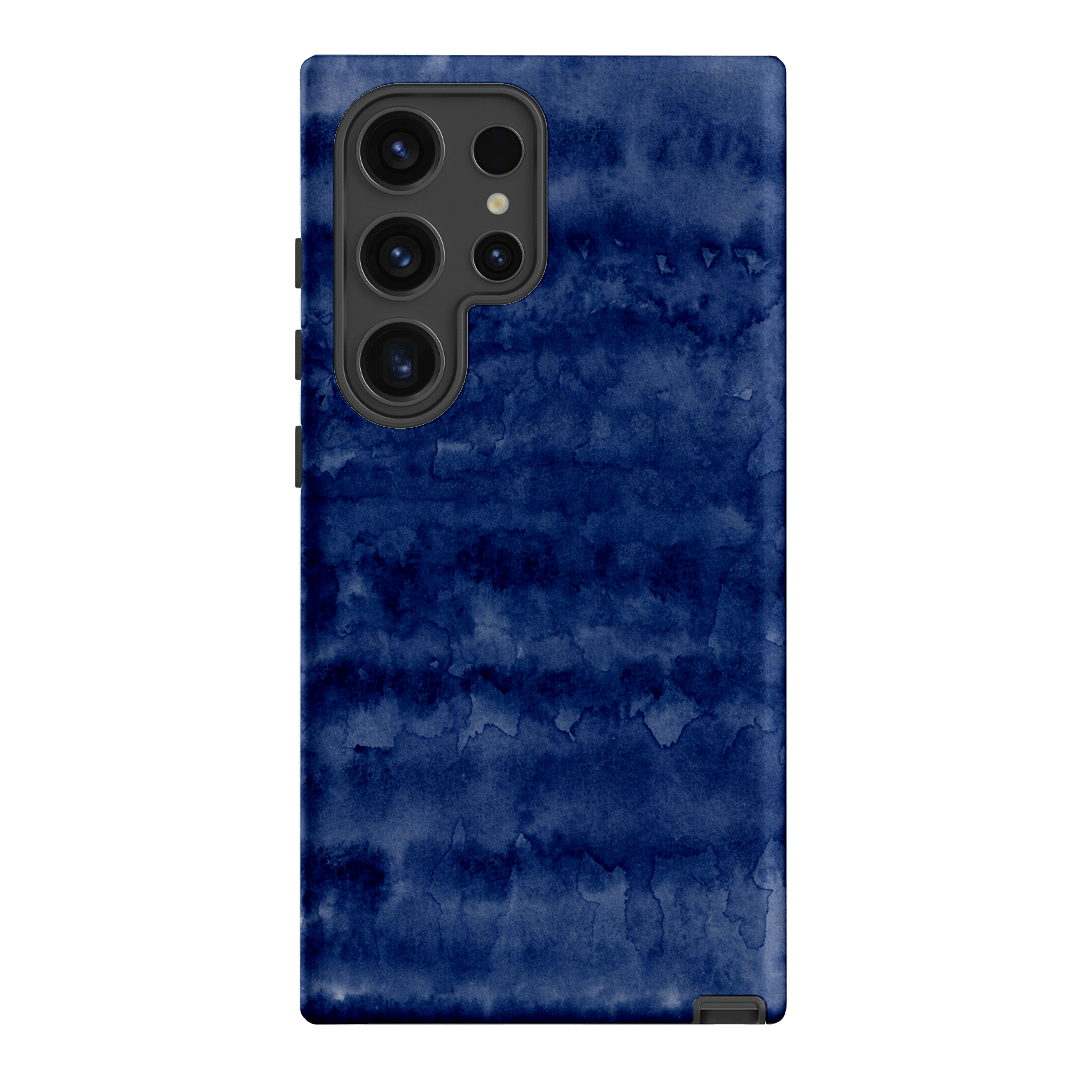 Watercolour Stripes Navy Printed Phone Cases Samsung Galaxy S24 Ultra / Armoured by The Dairy - The Dairy