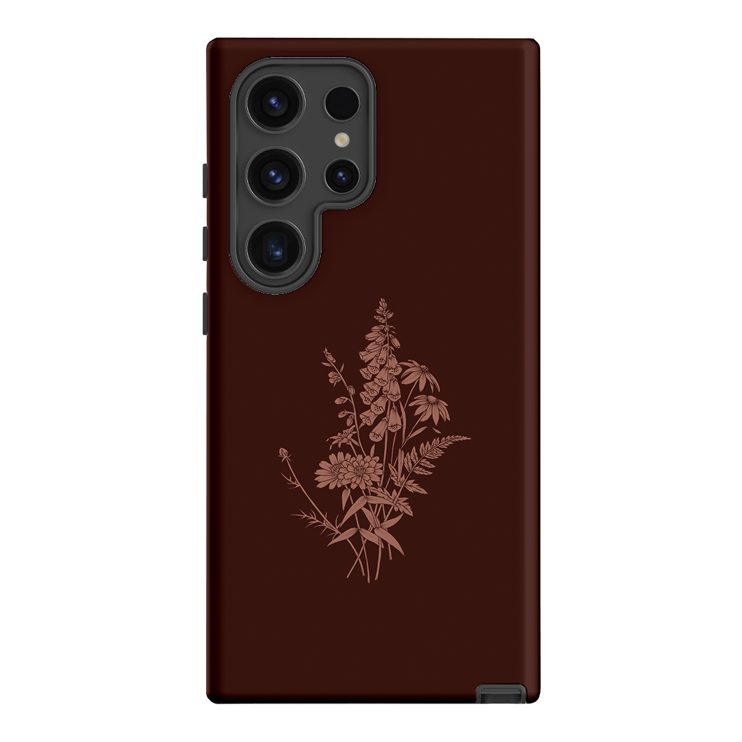 Wildflowers Mocha Printed Phone Cases Samsung Galaxy S24 Ultra / Armoured by Typoflora - The Dairy