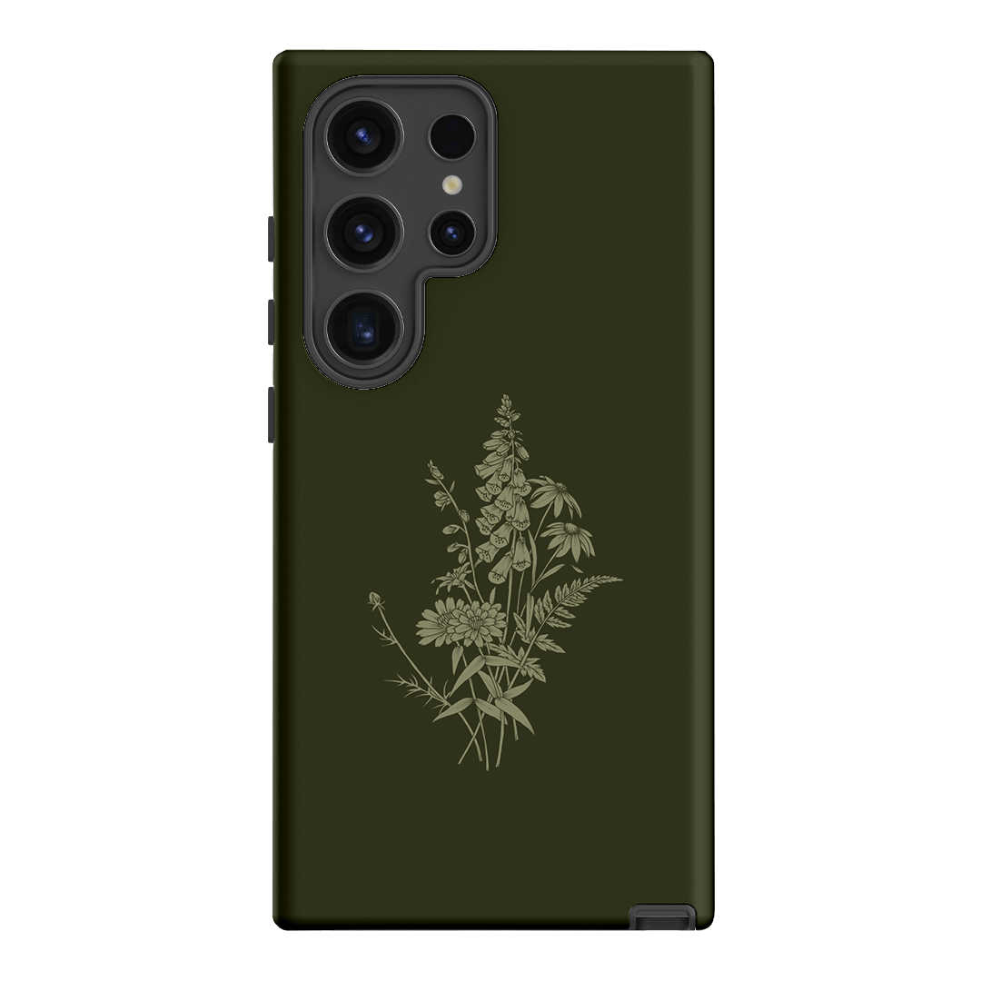 Wildflowers Olive Printed Phone Cases Samsung Galaxy S24 Ultra / Armoured by Typoflora - The Dairy