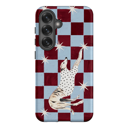 Check Greyhound Blue Printed Phone Cases Samsung Galaxy S25 / Armoured by Lisa Hu - The Dairy