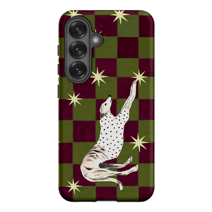 Check Greyhound Green Printed Phone Cases Samsung Galaxy S25 / Armoured by Lisa Hu - The Dairy