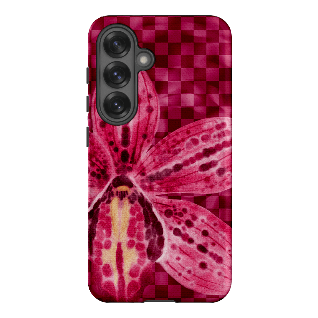 Check Orchid Printed Phone Cases Samsung Galaxy S25 / Armoured by Sally Hungerford - The Dairy