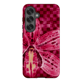 Check Orchid Printed Phone Cases Samsung Galaxy S25 / Armoured by Sally Hungerford - The Dairy