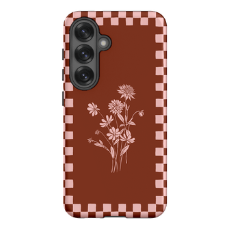 Dahlia Check Printed Phone Cases Samsung Galaxy S25 / Armoured by Typoflora - The Dairy